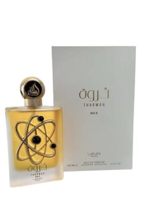 ​Perfume Lattafa Tharwah Gold Pride Eau de Parfum 100ml – O Brilho da Elegância Árabe